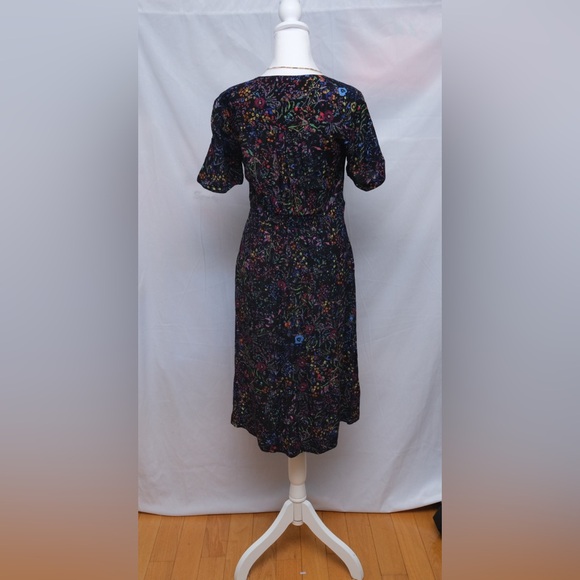 Anthropologie Maeve Morgan black floral leopard print button dress. Size 6 - Picture 6 of 7